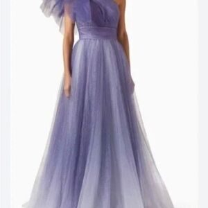 Mac Duggal Lavender One-Shoulder Gown